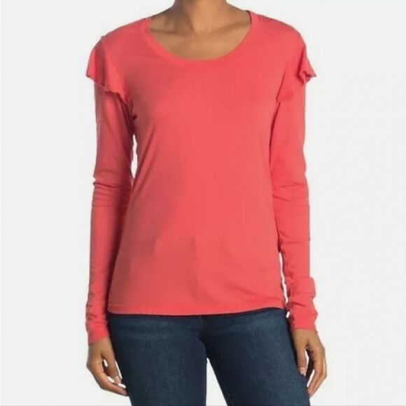 Anthropologie Sundry Ruffle Sleeve Top - Picture 1 of 5